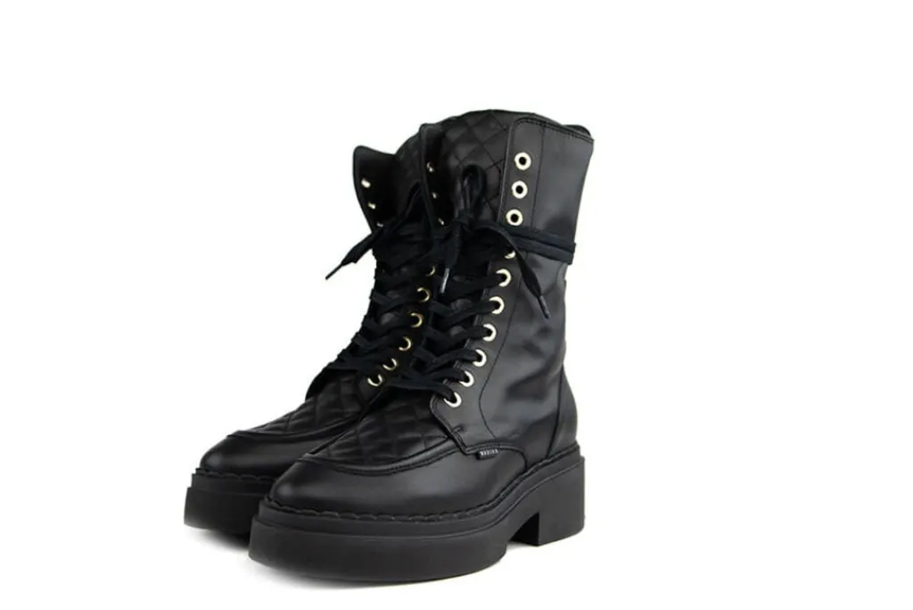 Veterboots En Bikerboots^Nubikk Finn Aubine Black Leather