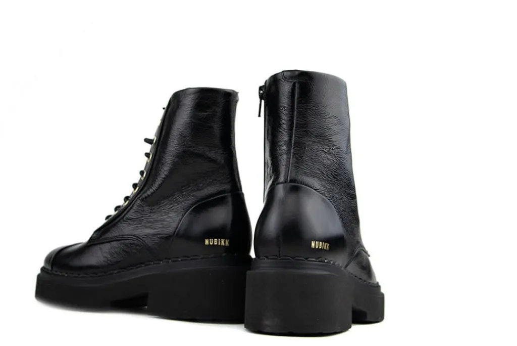 Veterboots En Bikerboots^Nubikk Finn Bowie Black Patent