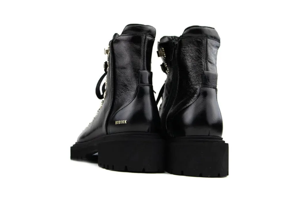 Veterboots En Bikerboots^Nubikk Frankie Mountain Black Patent
