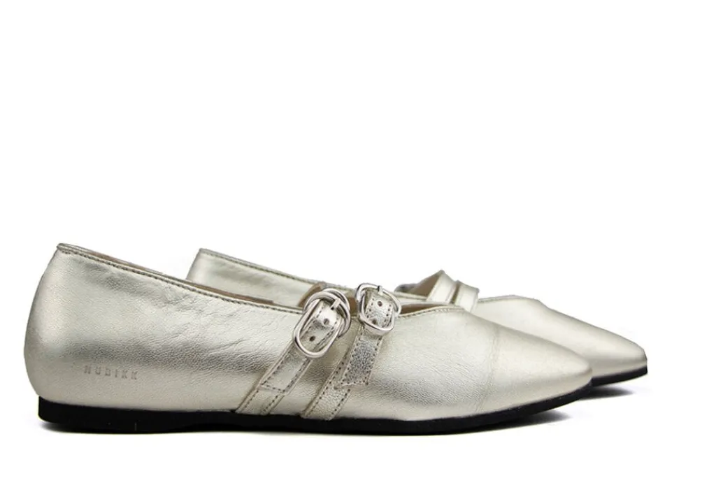 Ballerina's | Loafers / Instappers^Nubikk Gisele Grace Gold Metallic Shiny