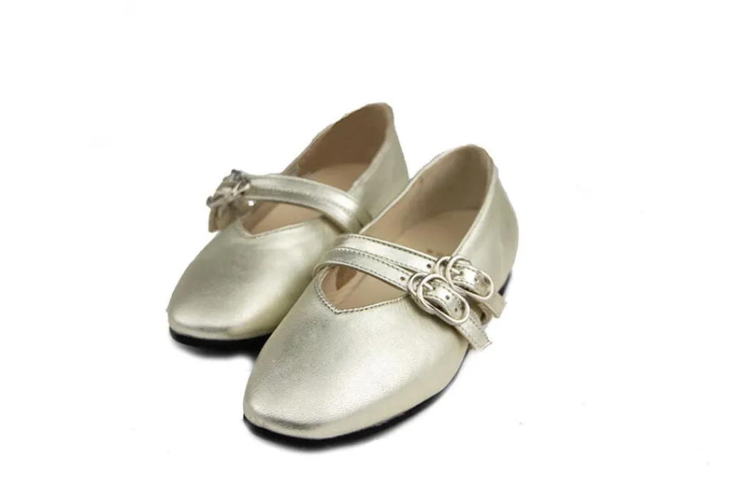 Ballerina's | Loafers / Instappers^Nubikk Gisele Grace Gold Metallic Shiny