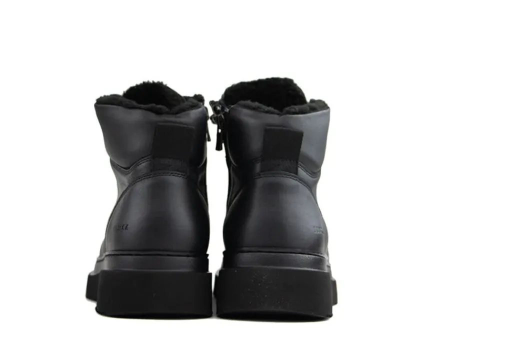 Veterboots En Bikerboot^Nubikk Jonah Polar Fur Black Raven Leather