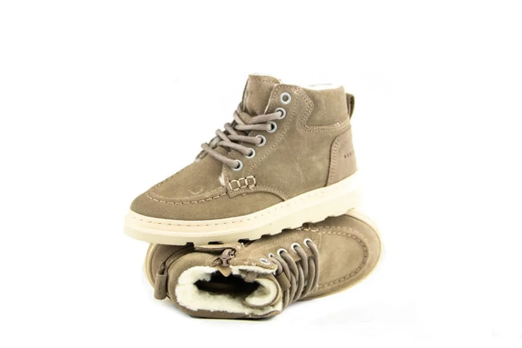 Veterboots^Nubikk Jonah Polar Fur JR Taupe Suede