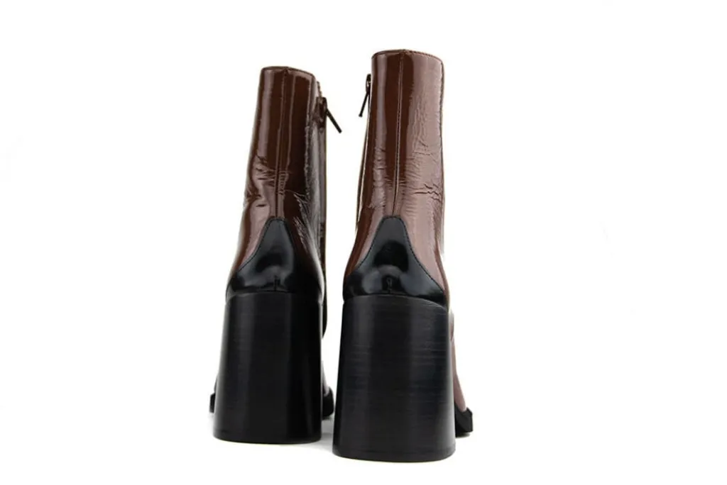 Enkellaarzen^Nubikk Lana Pilar II Brown Patent