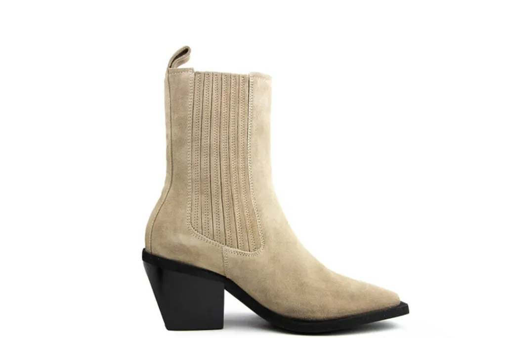 Enkellaarzen^Nubikk Liv Loua Taupe Suede