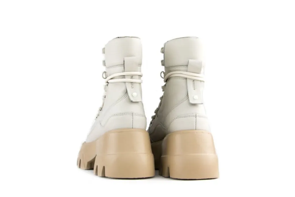 Veterboots En Bikerboots^Nubikk Veterboots Beige Flore Montagne Ice Coffee