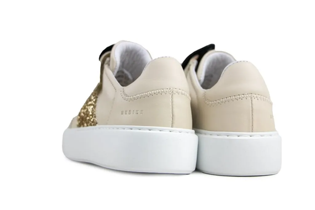 Sneakers^Nubikk Vince Wing K Beige Combi Glitter Gold