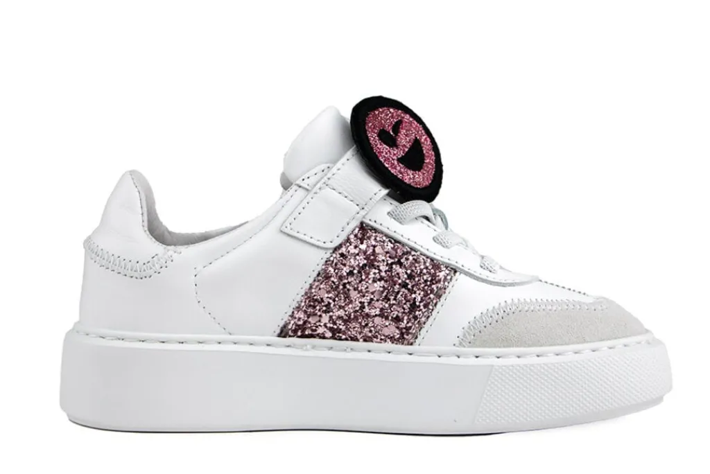 Sneakers^Nubikk Vince Wing K White Combi Glitter Pink