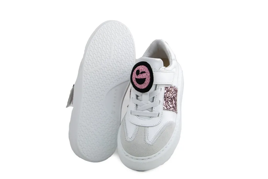 Sneakers^Nubikk Vince Wing K White Combi Glitter Pink