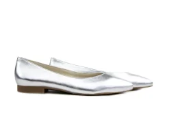 Ballerina's | Loafers / Instappers^Paul Green Ballerina Nappa Metallic Alu Silver