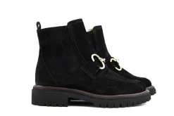 Enkellaarzen^Paul Green Enkellaars Bit Soft Suede Black