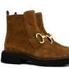 Enkellaarzen^Paul Green Enkellaars Bit Toffee Suede