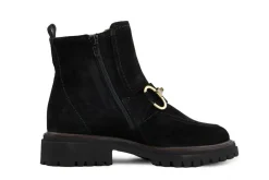 Enkellaarzen^Paul Green Enkellaars Bit Soft Suede Black