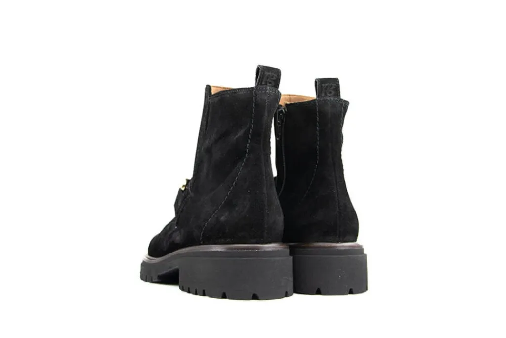 Enkellaarzen^Paul Green Enkellaars Bit Soft Suede Black