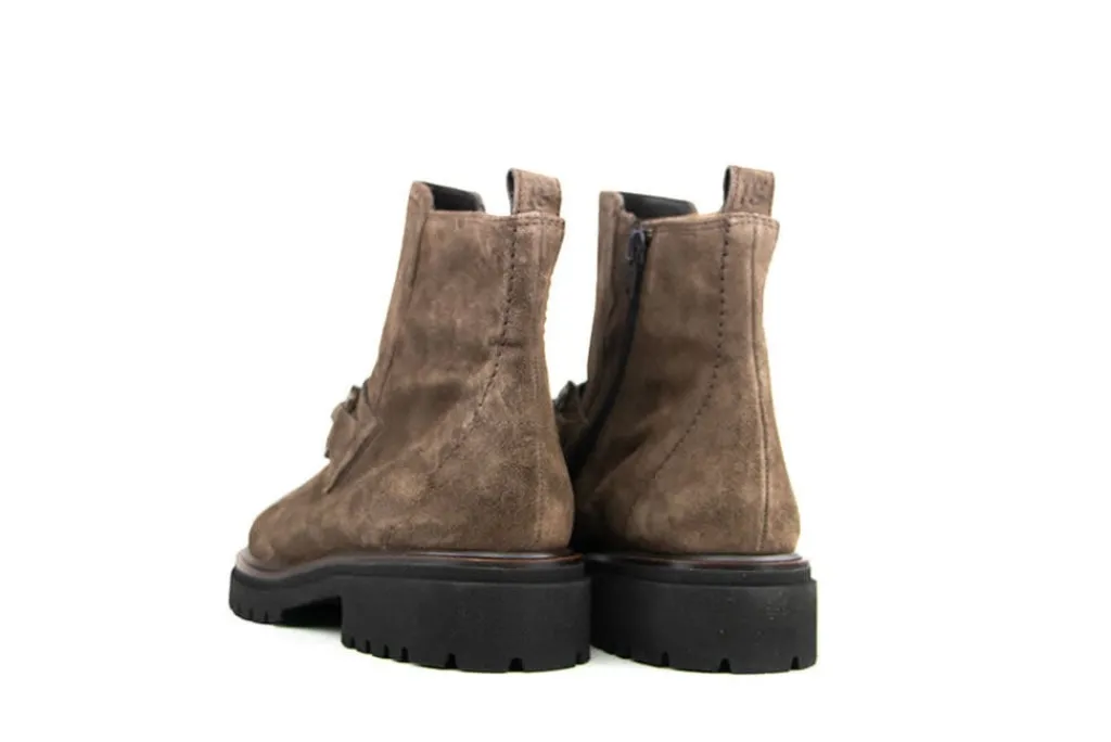 Enkellaarzen^Paul Green Enkellaars Bit Soft Suede Earth