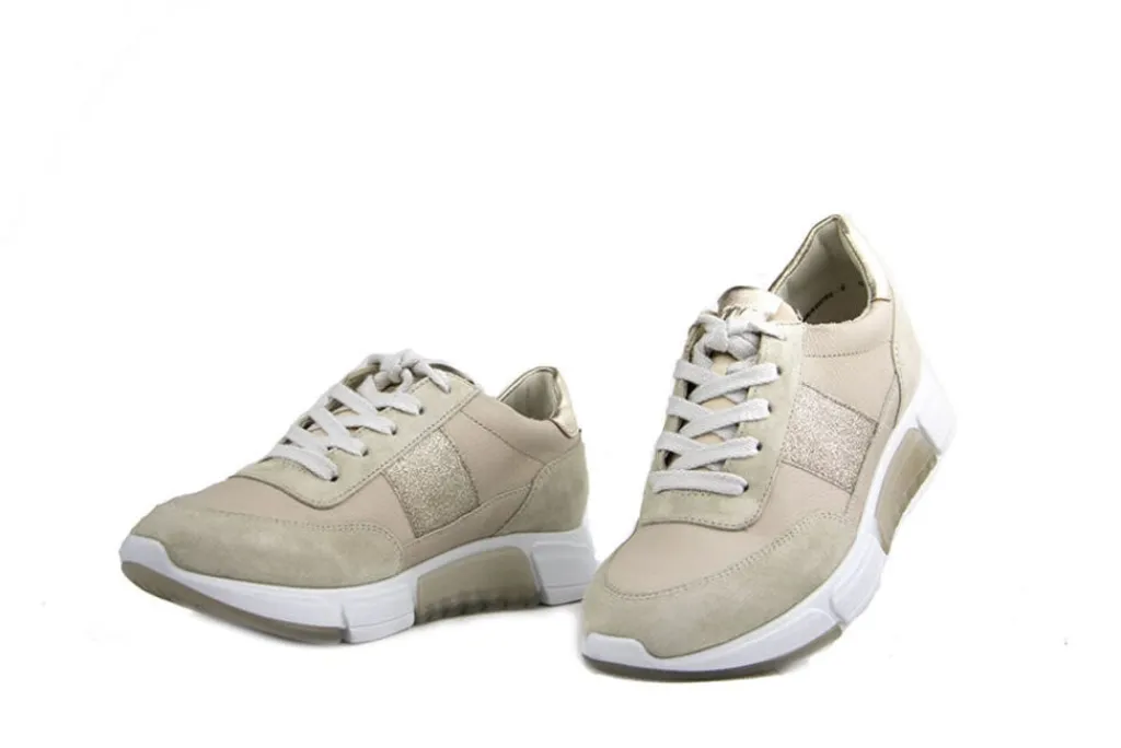 Sneakers^Paul Green Sneaker Ivory Biscuit Suede Calf