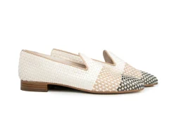 Loafers / Instappers^Pertini Loafer Escalera Bianco Pewter Vlecht