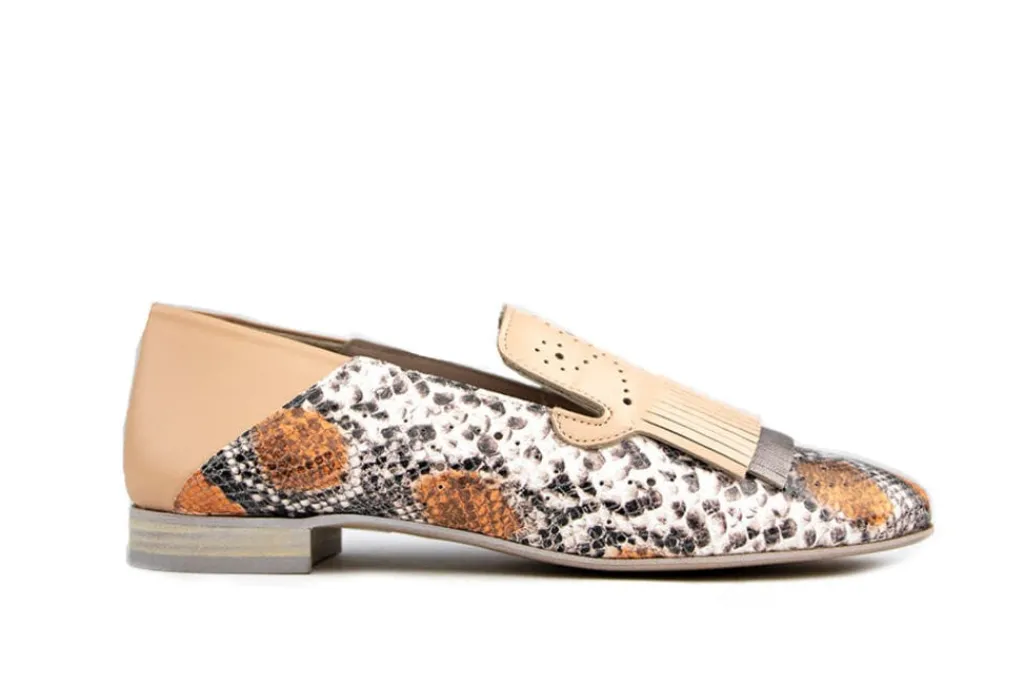 Instappers | Loafers / Instappers^Pertini Loafer Shimmer Roze Oranje Snake