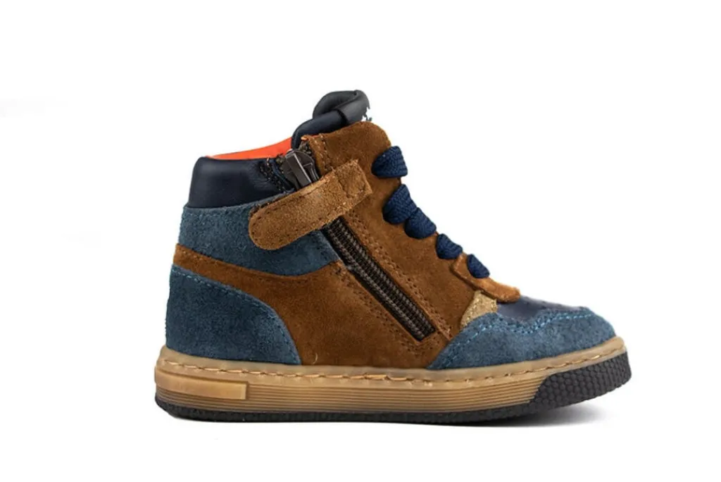 Sneakers^Pinocchio Hoge Sneaker Donkerblauw Combi