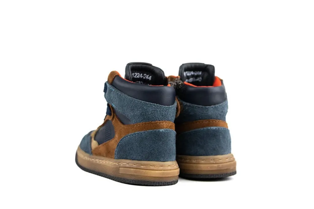 Sneakers^Pinocchio Hoge Sneaker Donkerblauw Combi