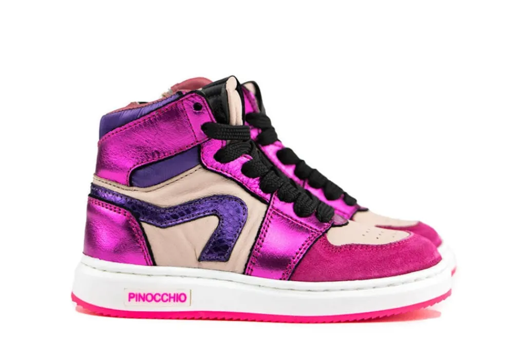 Sneakers^Pinocchio Hoge Sneaker Fucsia Combi