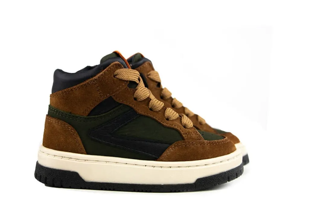 Sneakers^Pinocchio Hoge Sneaker Middenbruin Combi