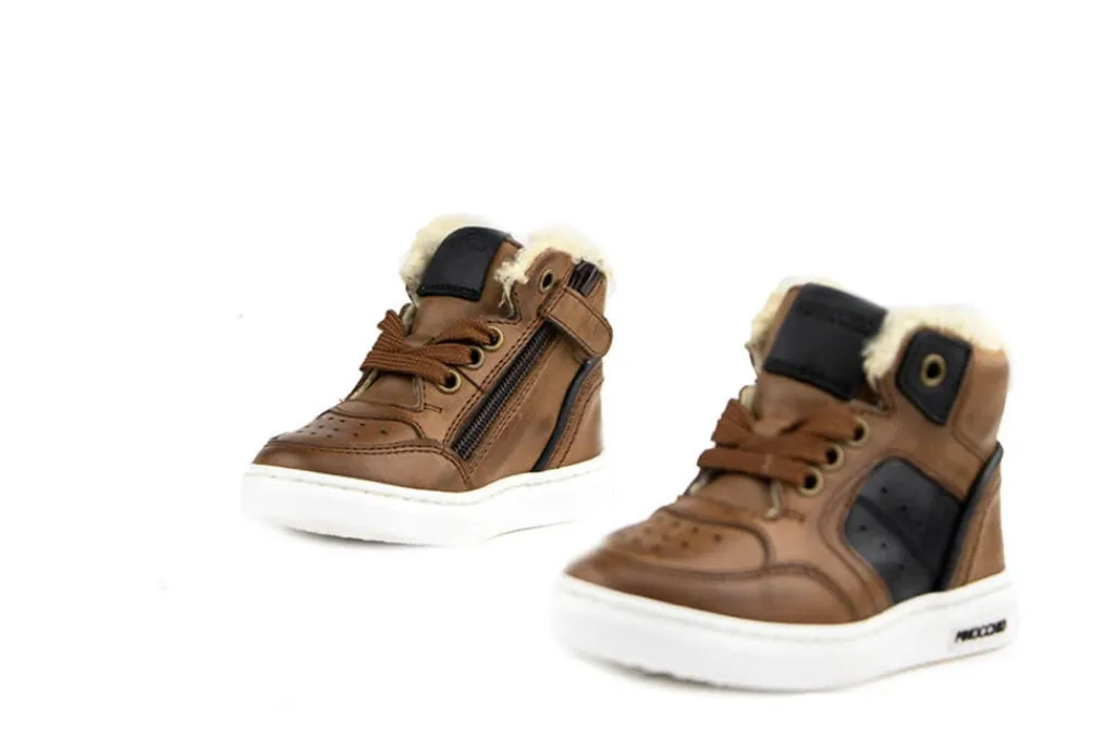 Sneakers^Pinocchio Hoge Sneaker Mid Brown Combi