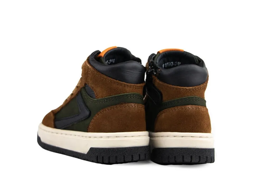 Sneakers^Pinocchio Hoge Sneaker Middenbruin Combi