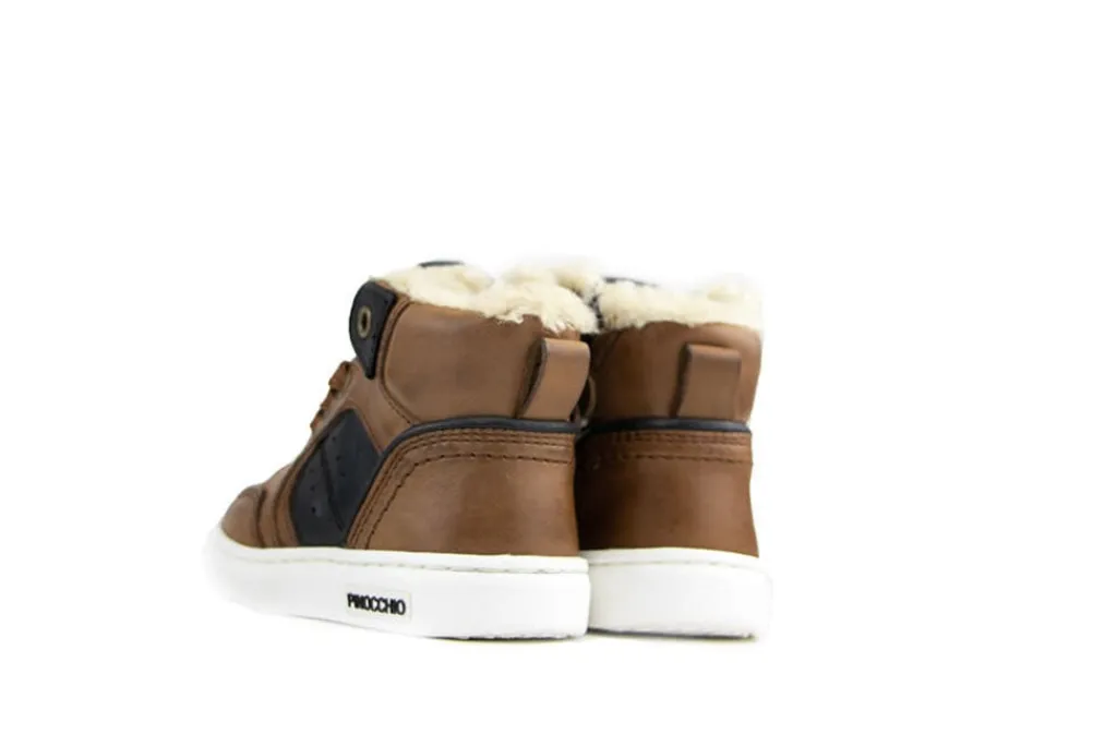 Sneakers^Pinocchio Hoge Sneaker Mid Brown Combi