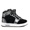 Sneakers^Pinocchio Hoge Sneaker Zwart Zilver
