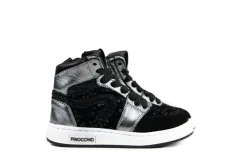 Sneakers^Pinocchio Hoge Sneaker Zwart Zilver