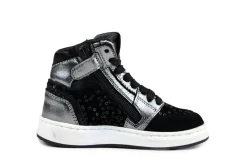 Sneakers^Pinocchio Hoge Sneaker Zwart Zilver