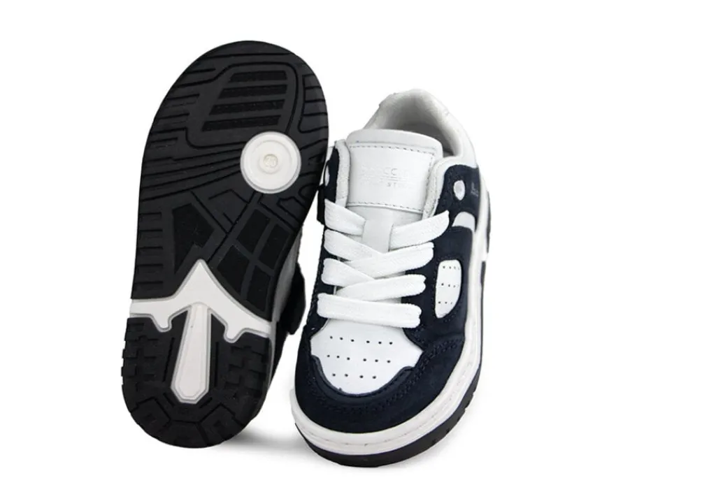 Sneakers^Pinocchio Sneaker Donkerblauw Wit Combi
