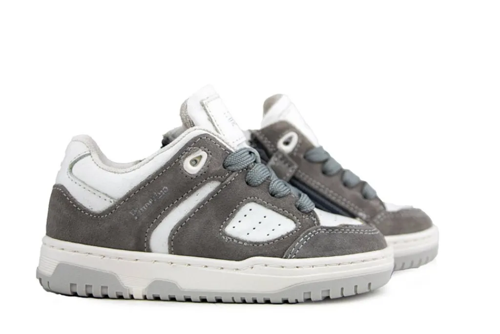 Sneakers^Pinocchio Sneaker Grijs Wit Combi