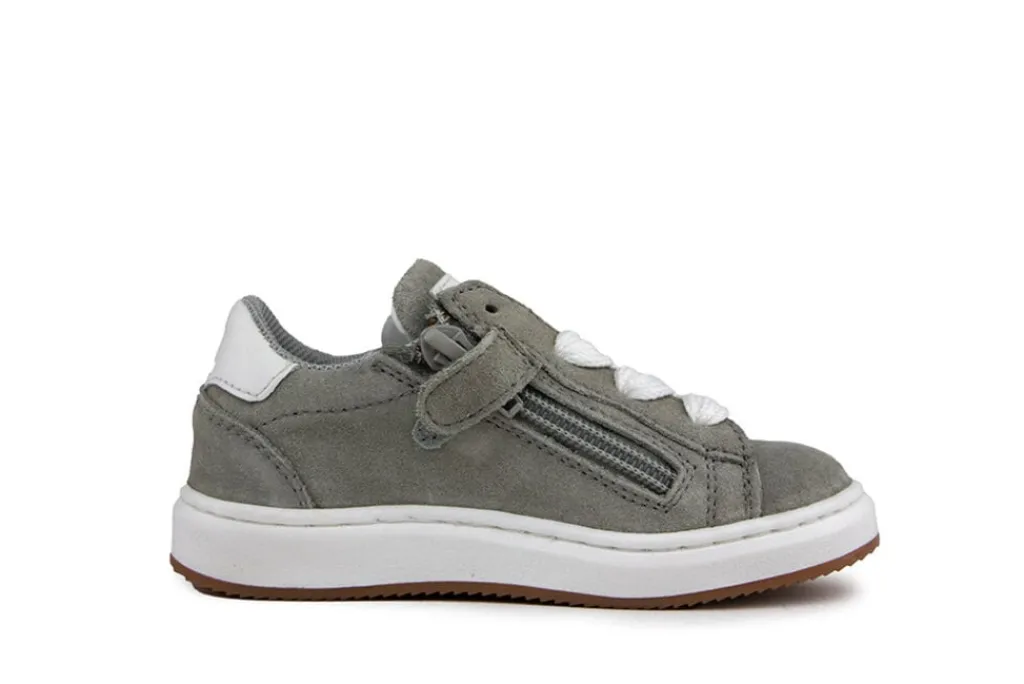 Sneakers^Pinocchio Sneaker Lichtgrijs Suede Combi