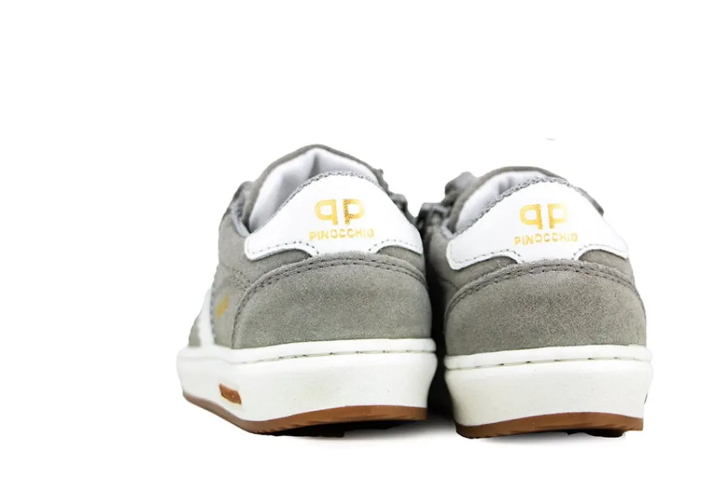 Sneakers^Pinocchio Sneaker Lichtgrijs Suede Combi