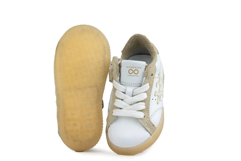Sneakers^Pinocchio Sneaker Wit Beige Combi