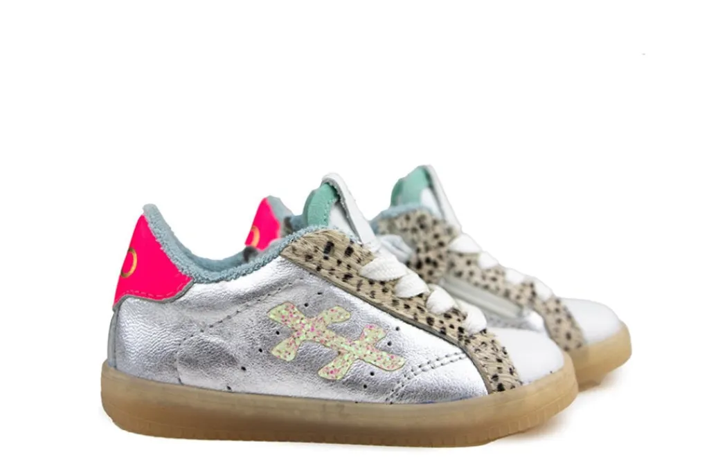 Sneakers^Pinocchio Sneaker Zilver Combi