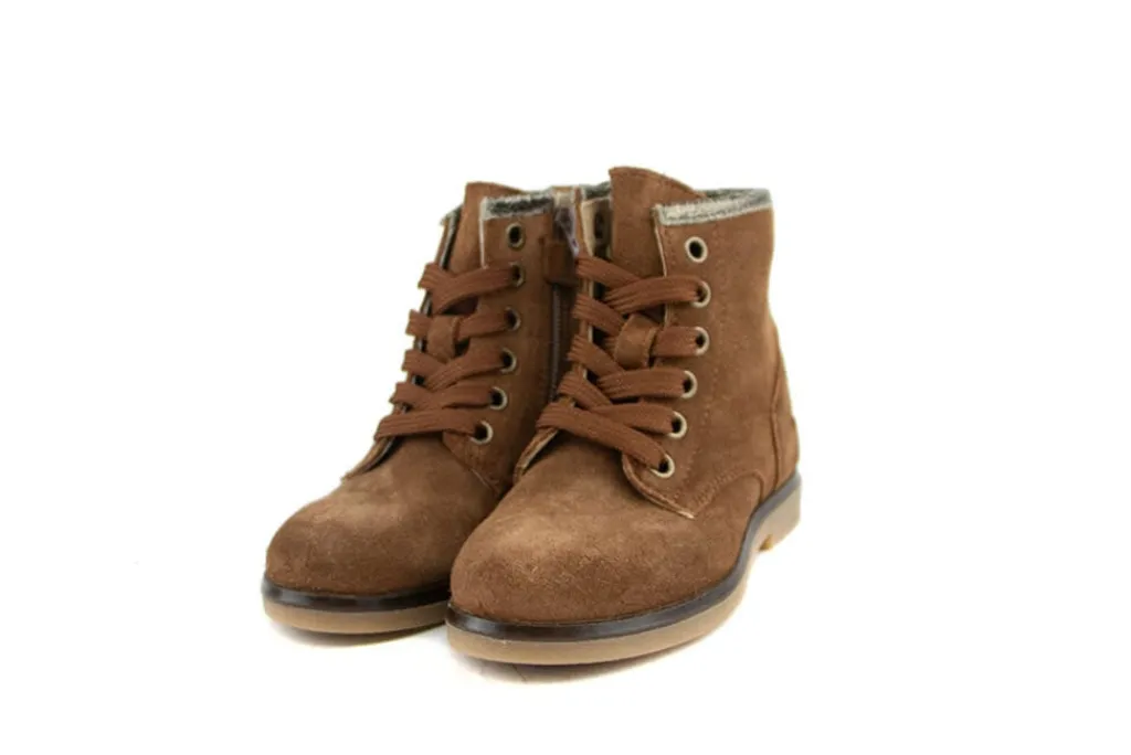 Veterboots En Bikerboots^Pinocchio Veterboot Middenbruin Suede