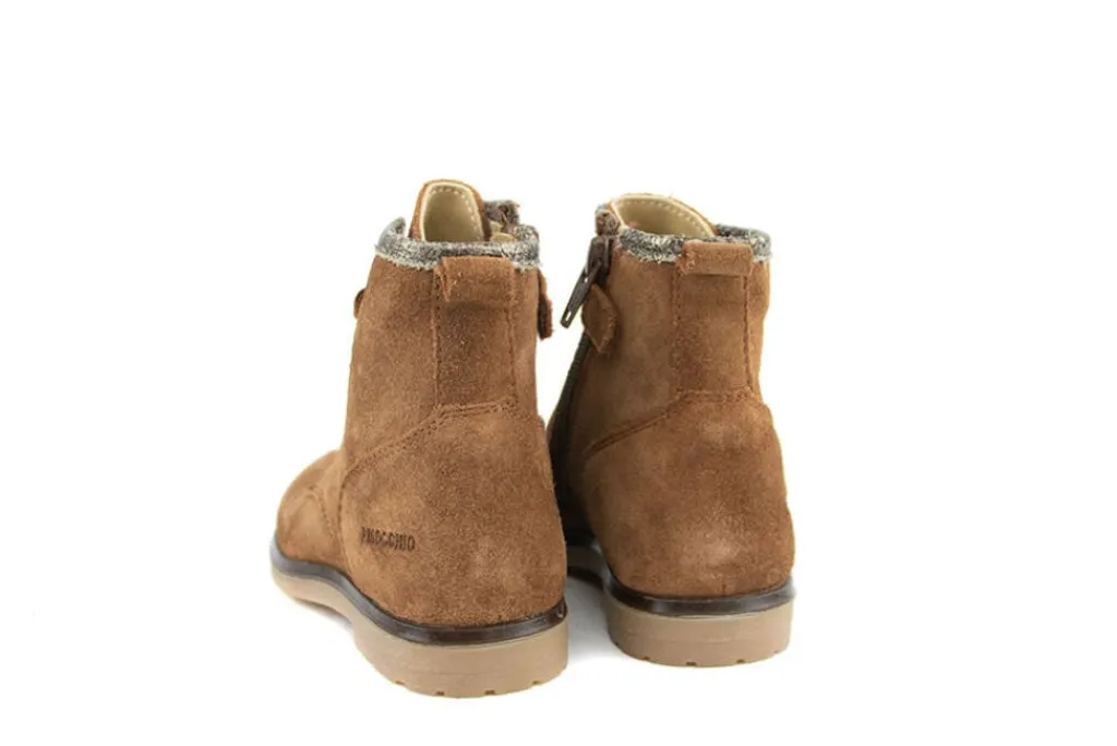 Veterboots En Bikerboots^Pinocchio Veterboot Middenbruin Suede