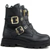Veterboots En Bikerboots^Red-Rag Red Rag Bikerboot Black Nappa