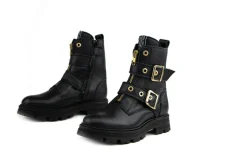 Veterboots En Bikerboots^Red-Rag Red Rag Bikerboot Black Nappa