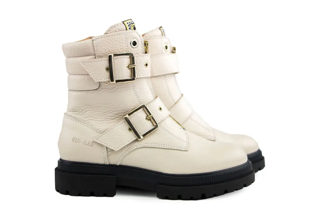 Veterboots En Bikerboots^Red-Rag Red Rag Bikerboot Gespen Beige Nappa