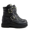 Veterboots En Bikerboots^Red-Rag Red Rag Bikerboot Gespen Black Nappa