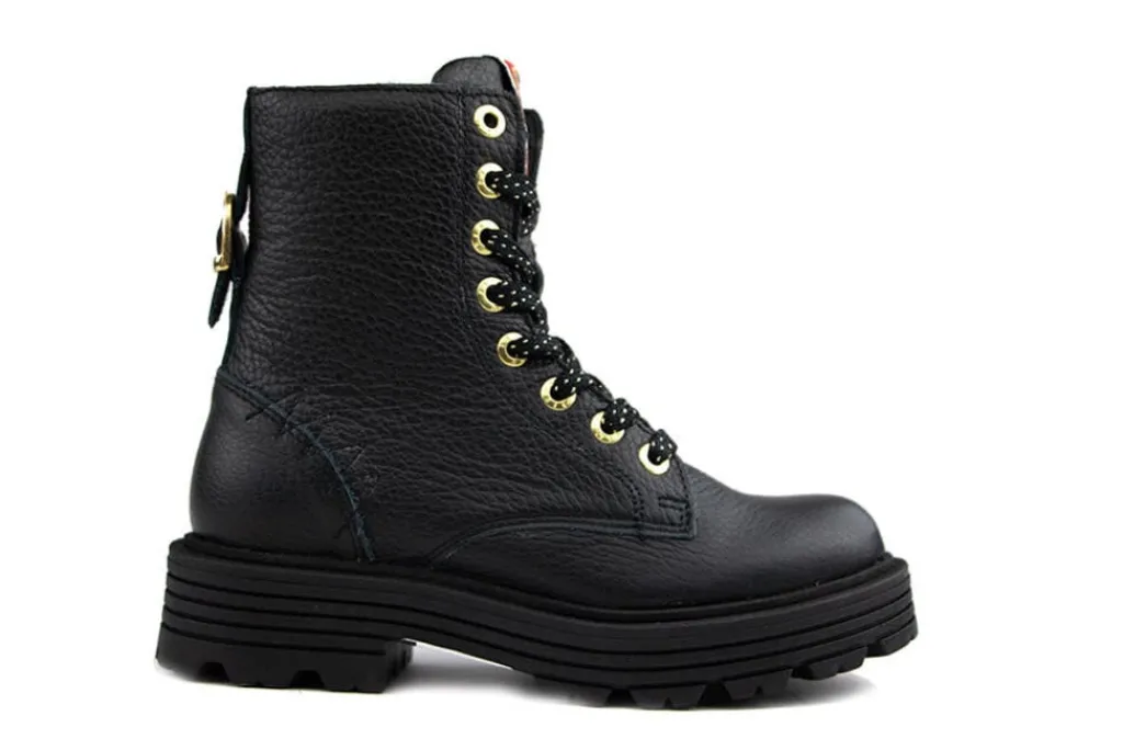 Veterboots En Bikerboots^Red-Rag Red Rag Veterboot Black Nappa