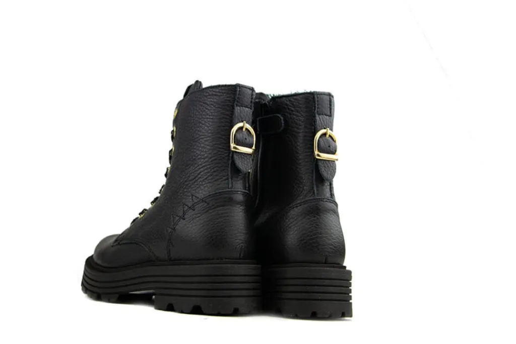 Veterboots En Bikerboots^Red-Rag Red Rag Veterboot Black Nappa