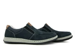Instappers | Loafers / Instappers^Rieker Instappers Patros Donkerblauw Nubuck
