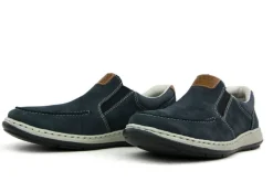 Instappers | Loafers / Instappers^Rieker Instappers Patros Donkerblauw Nubuck
