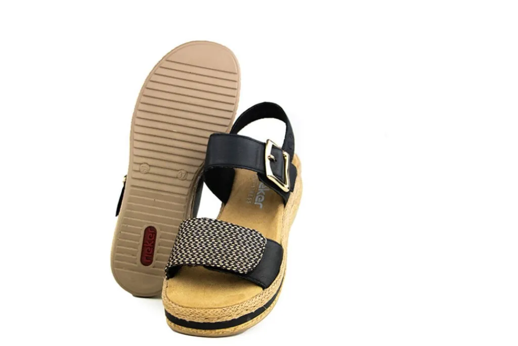 Sandalen | Sandalen En Slippers^Rieker Sandaal Schwarz Natur Rimo Laguno