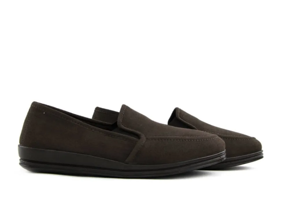 Pantoffels^Rohde Instapper Mocca Microvelour